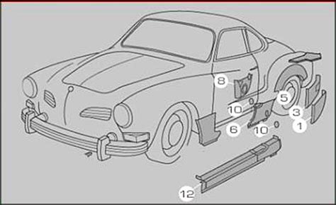 vw karmann ghia body parts